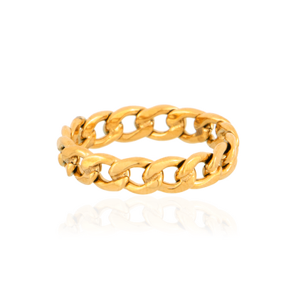 Gold chain ring