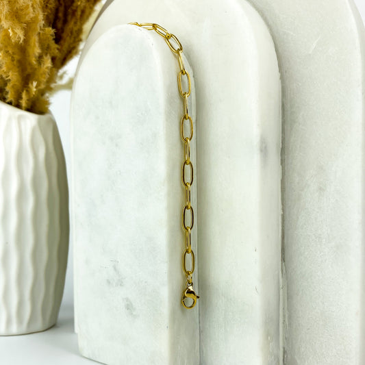 gold paperclip bracelet