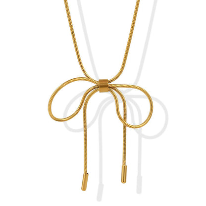 gold chain bow necklace