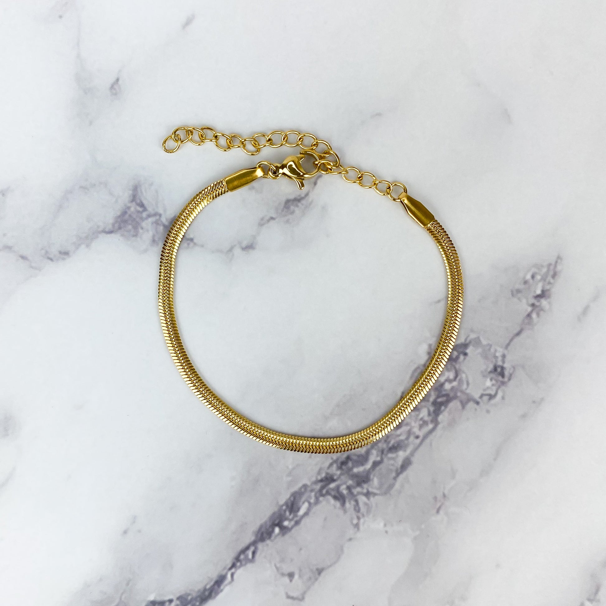 gold thin snake chain bracelet