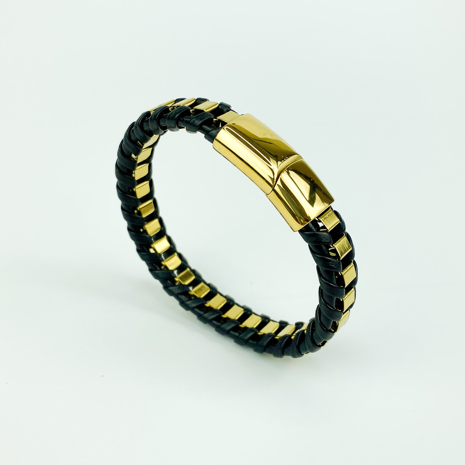 gold leather bracelet