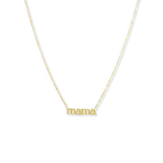 gold word mama pendant necklace