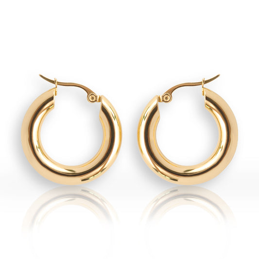 gold chunky hoop earrings