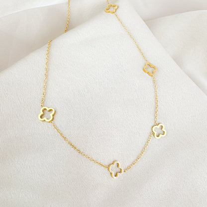 gold clover necklace