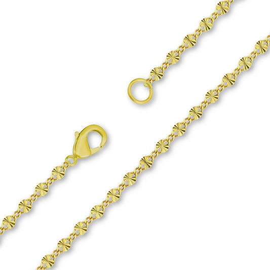 PMJ - Small Starburst Oval Disc Chain (Gold)