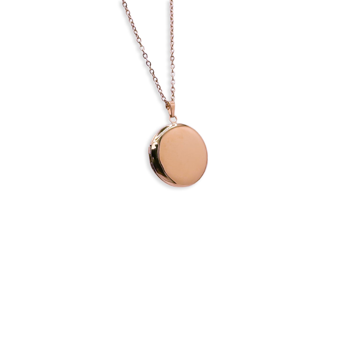 rose gold photo locket necklace