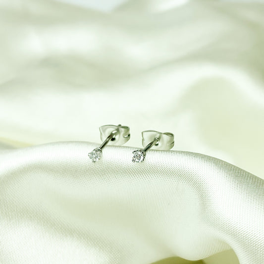 Silver 2mm CZ studs