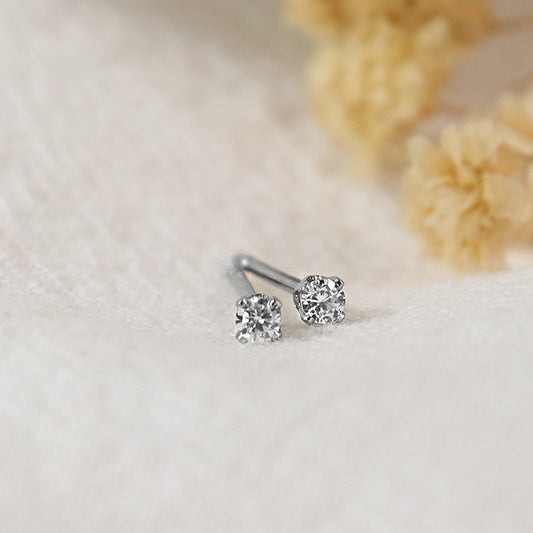 Silver 2mm CZ studs