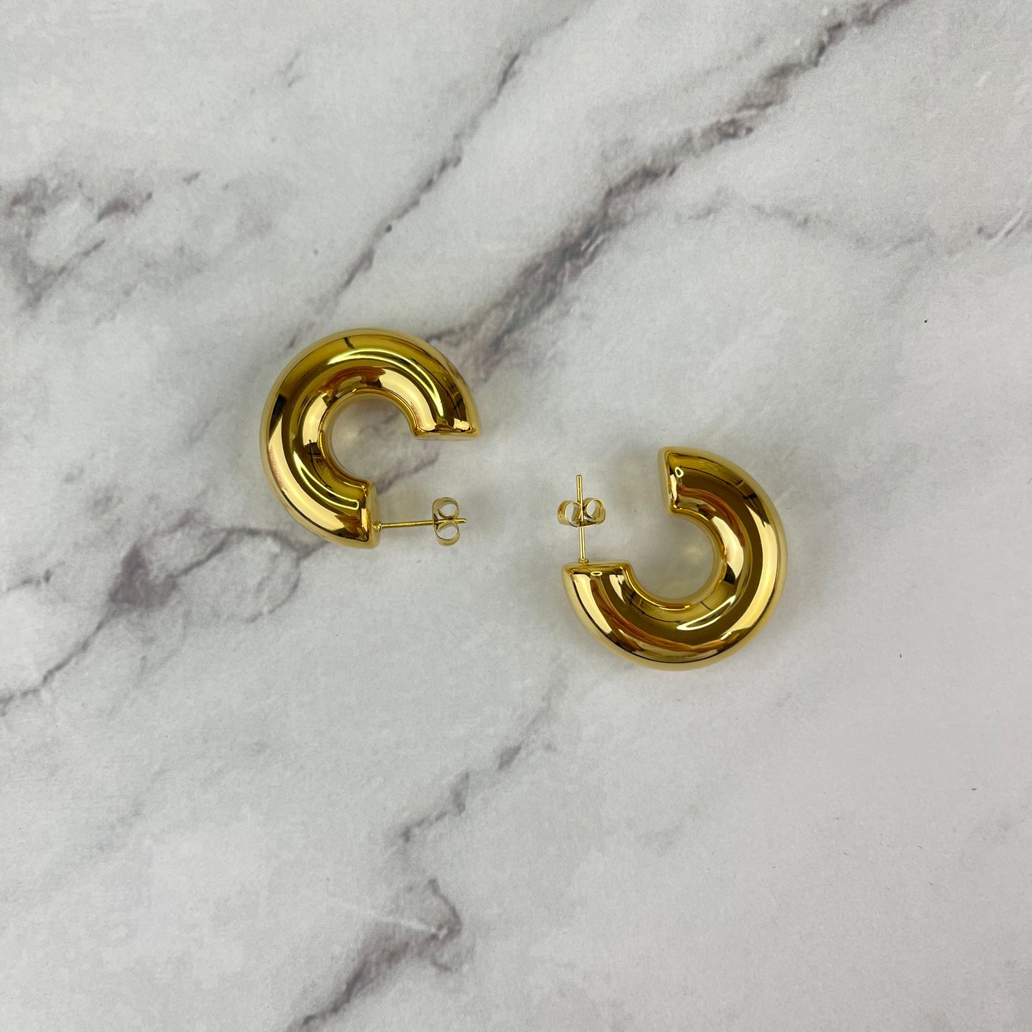 gold tube earrings