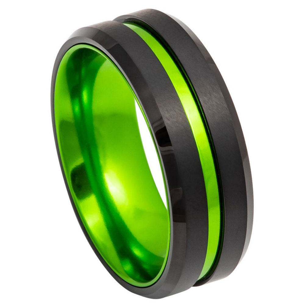 green tungsten carbide ring