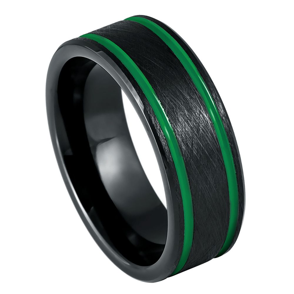 green tungsten carbide ring