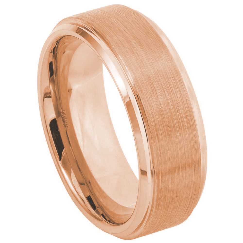 rose gold tungsten carbide ring