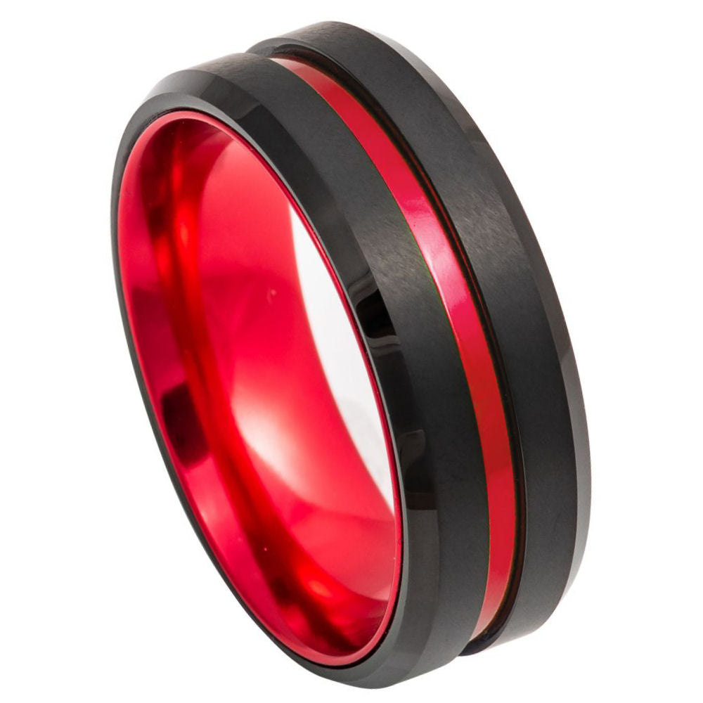 red tungsten carbide ring