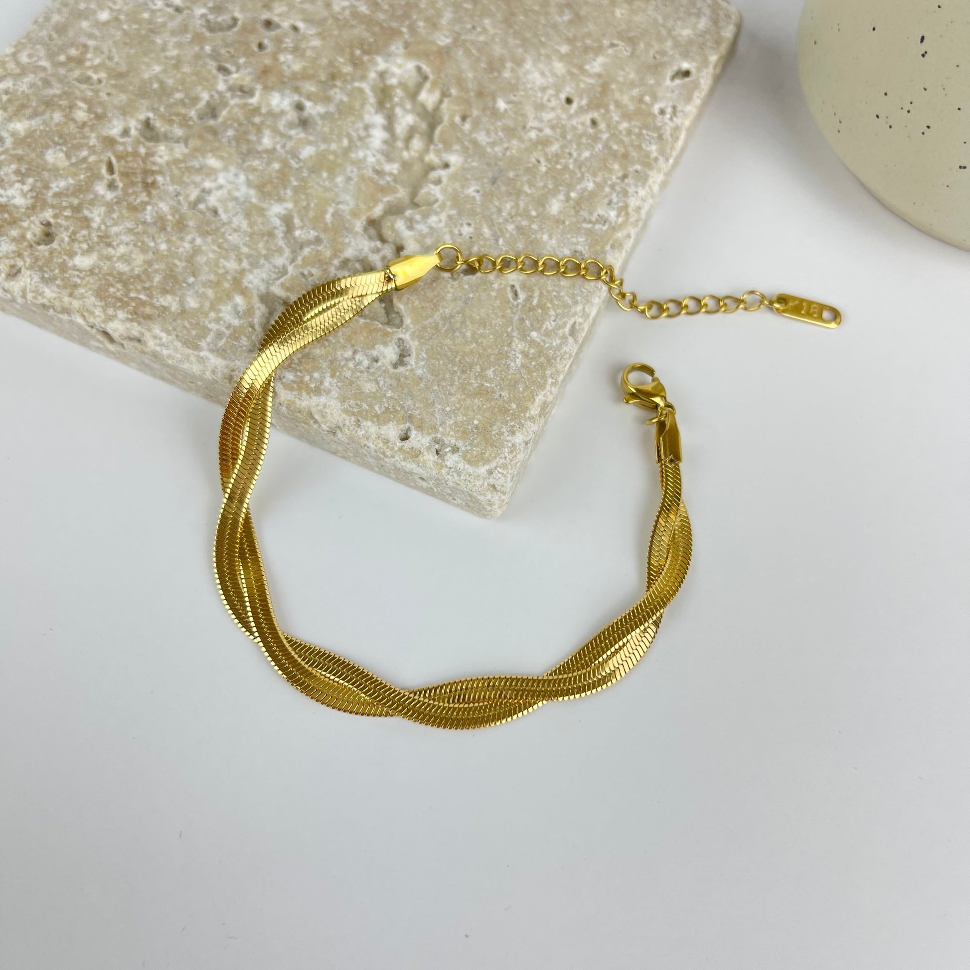gold double layer snake bracelet