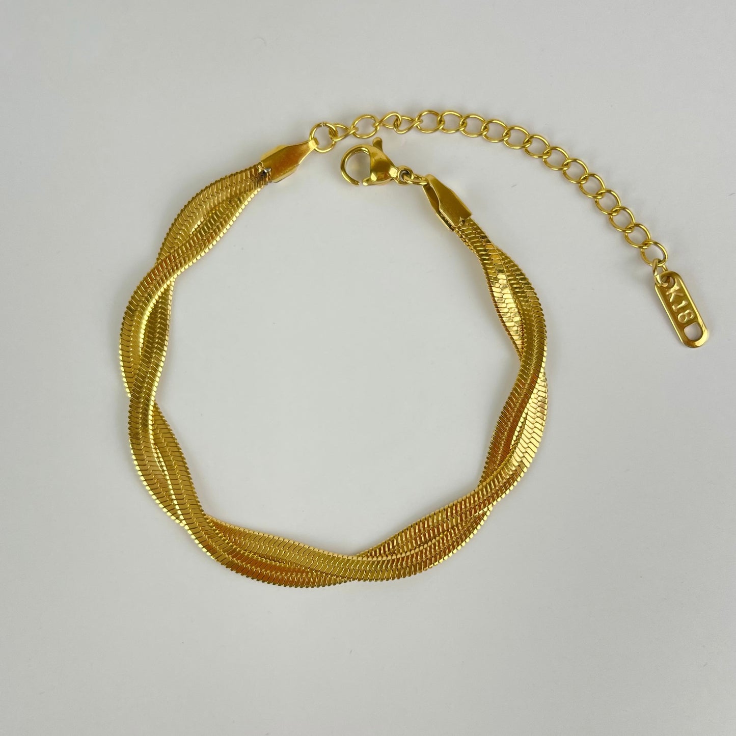gold double layer snake bracelet