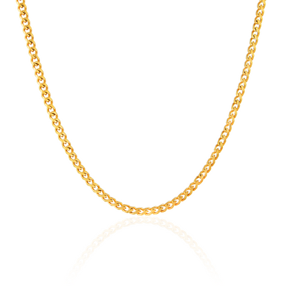 Gold 3mm Curb Chain Necklace