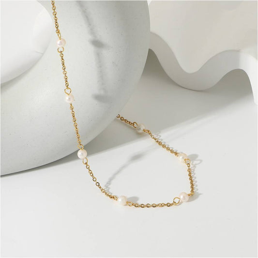 Gold Pearl Necklace