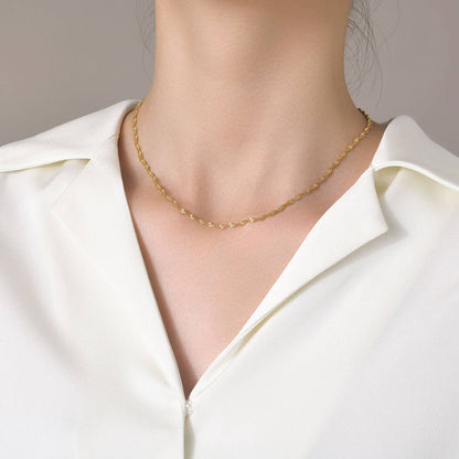 Gold Wave Chain Necklace