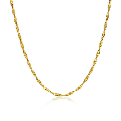 Gold Wave Chain Necklace