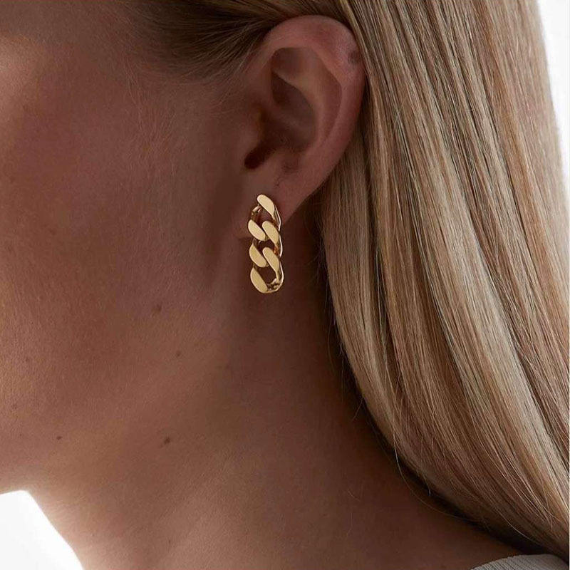 Gold Link Earrings