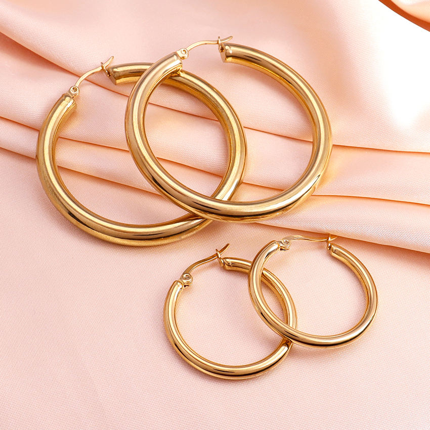 Gold 30mm Hoops Earrings