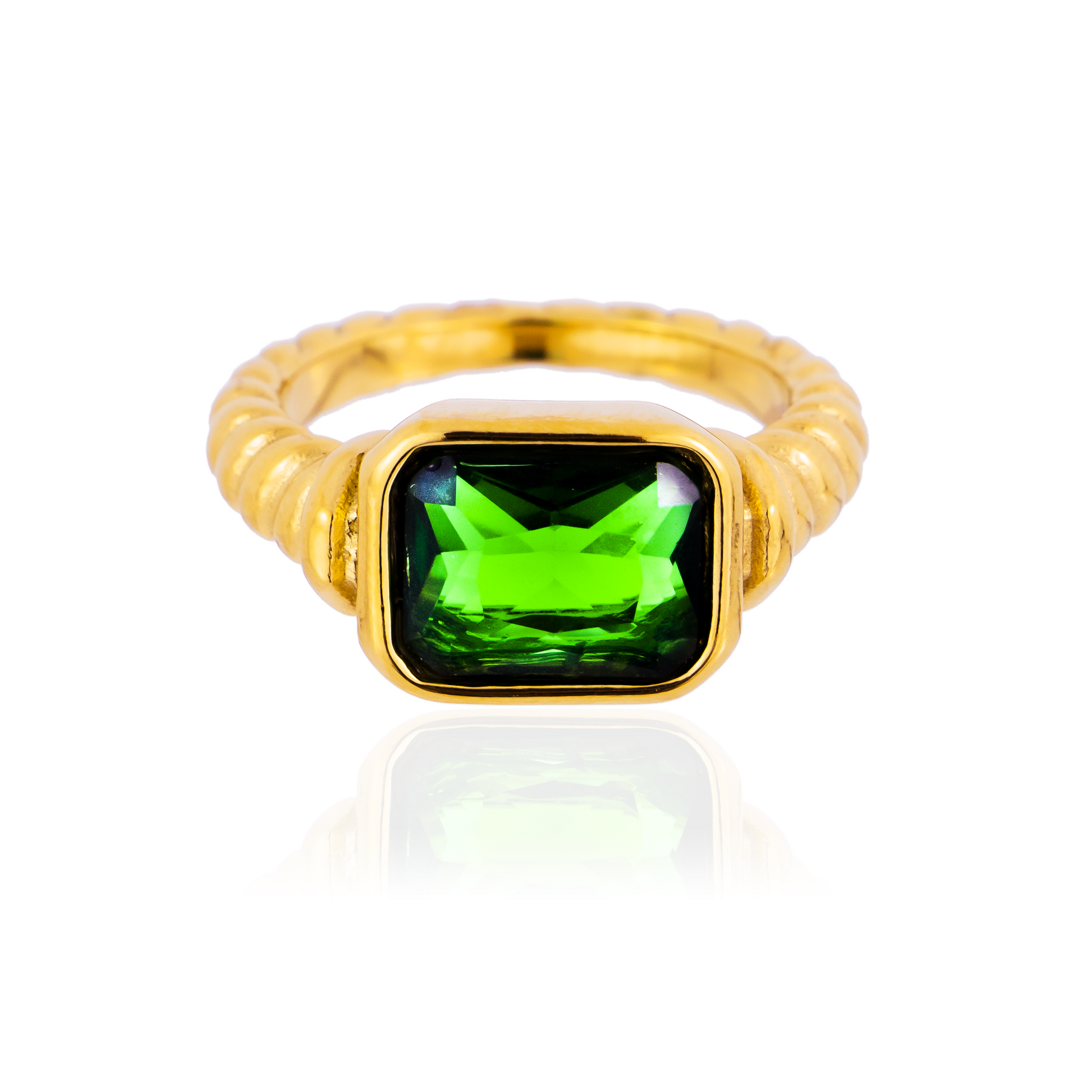 Gold Green Ring