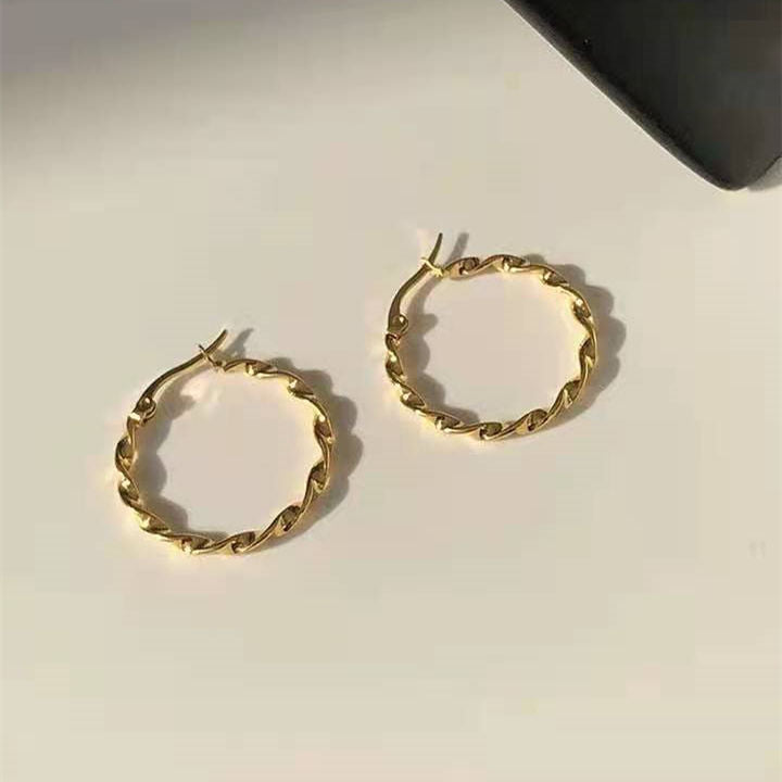 Gold Twist Hoops