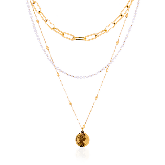 Gold Triple Layered Necklace